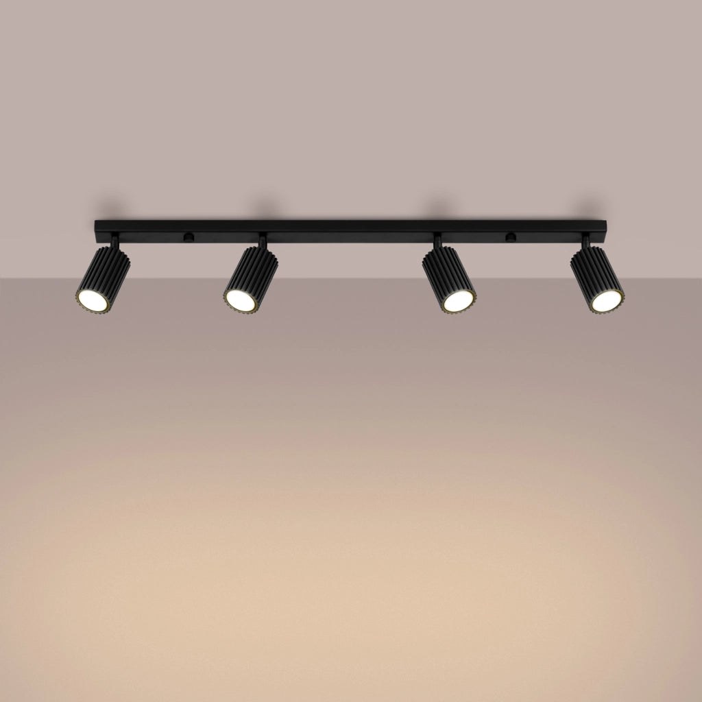 Lampada a soffitto KARBON 4L nero