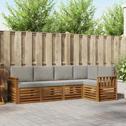 Set divano sezionale con cuscino 5 pcs Grigio Naturale e Chiaro 3374801