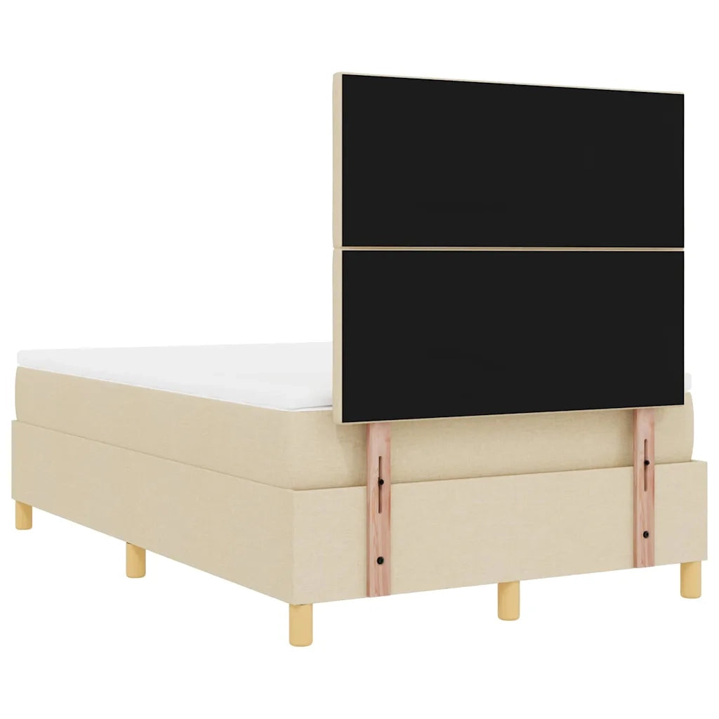 Letto a Sorgente LED con materasso Crema 120 x 190 cm Tessuto 3343164