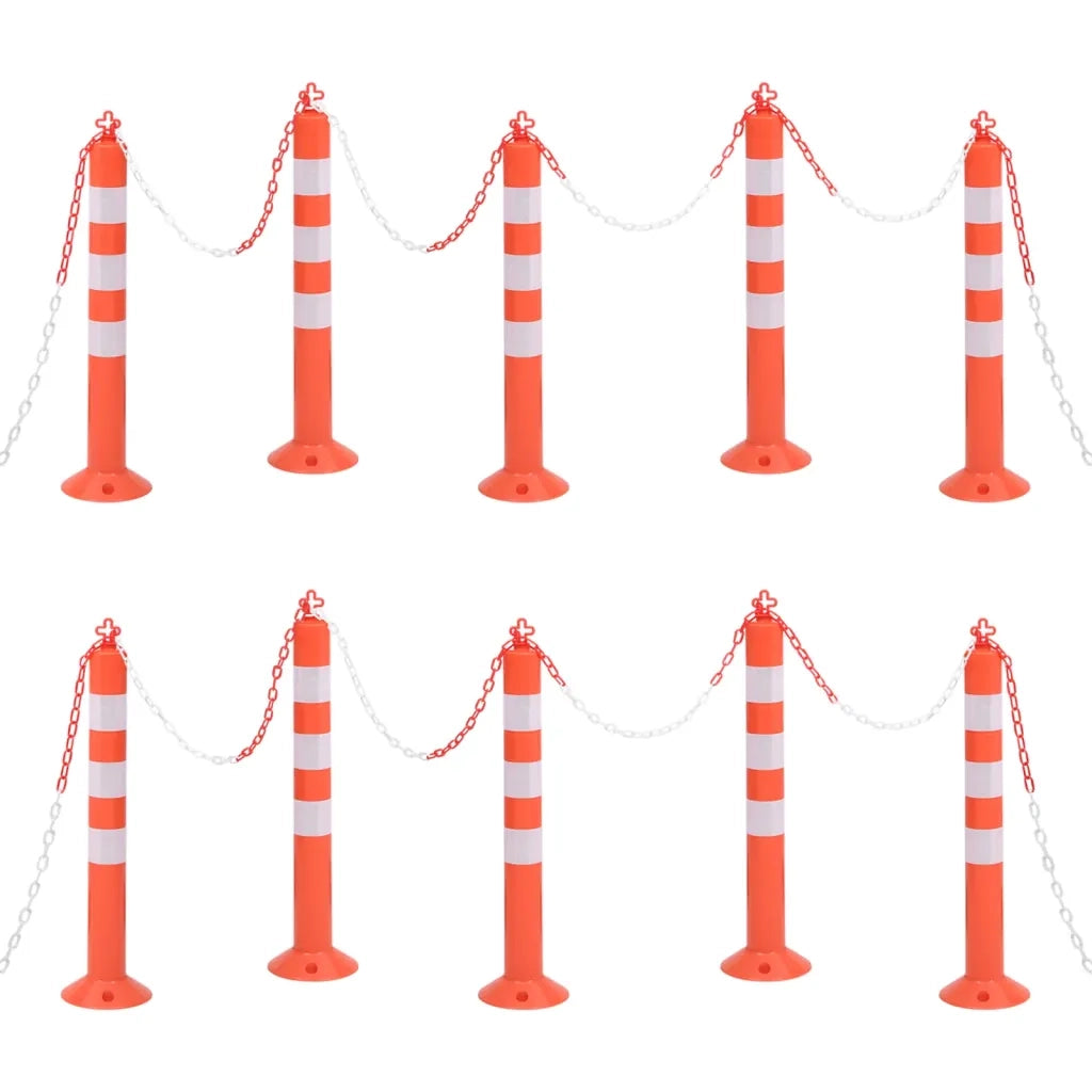 Dissuasori Traffico con Catena 10 pz 75 cm in PE