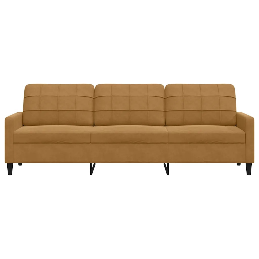 Divano a 3 Posti Marrone 210 cm in Velluto 4007651