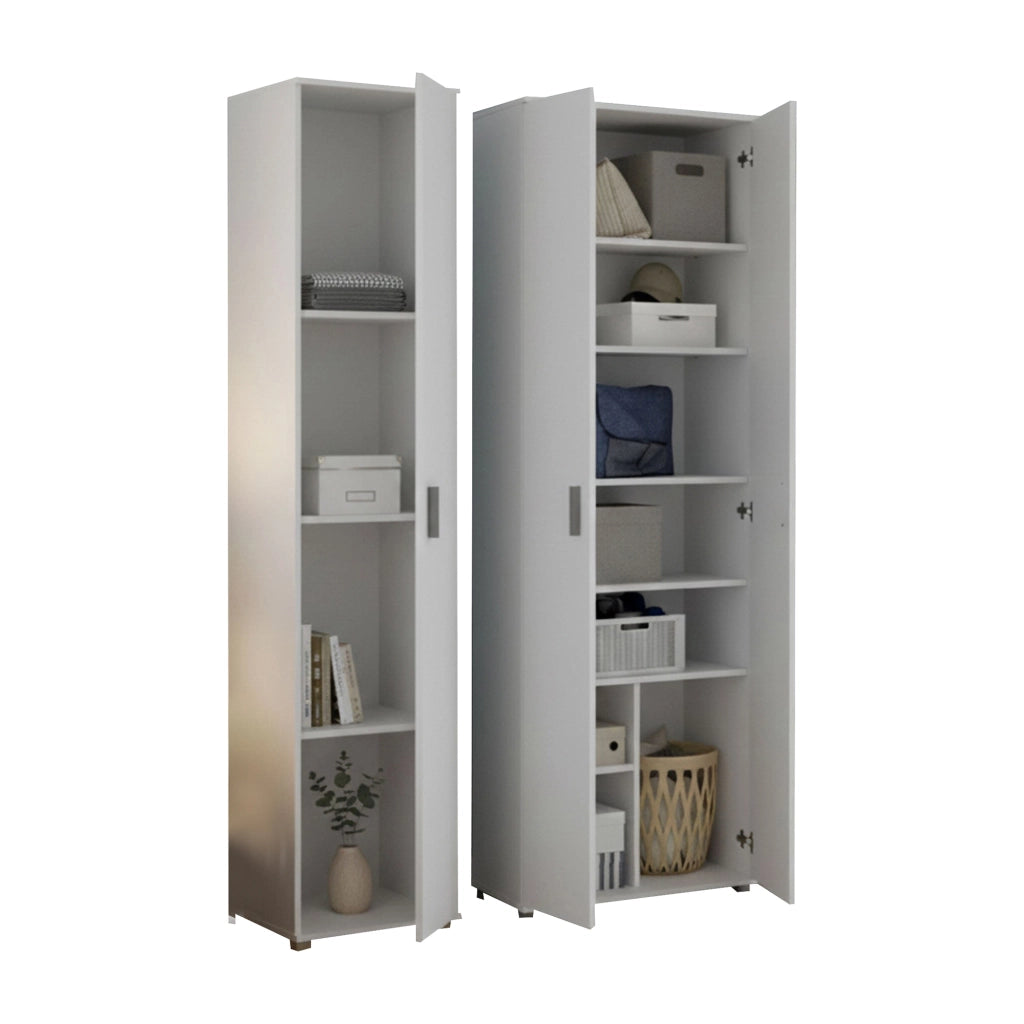 Casciano, Armadio Multiuso Grande Modulabile, 100x190h cm Bianco