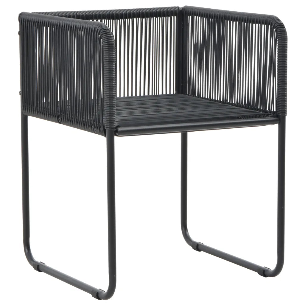Set da Pranzo da Giardino 5 pz in Rattan PVC Nero