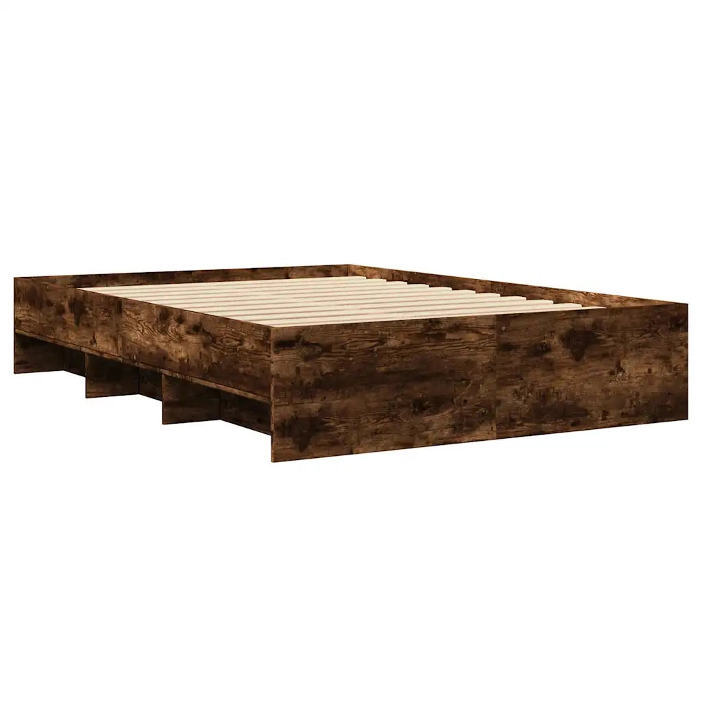 Giroletto senza Materasso-Struttura Letto Rovere Fumo 120x190 cm in Truciolato 876434
