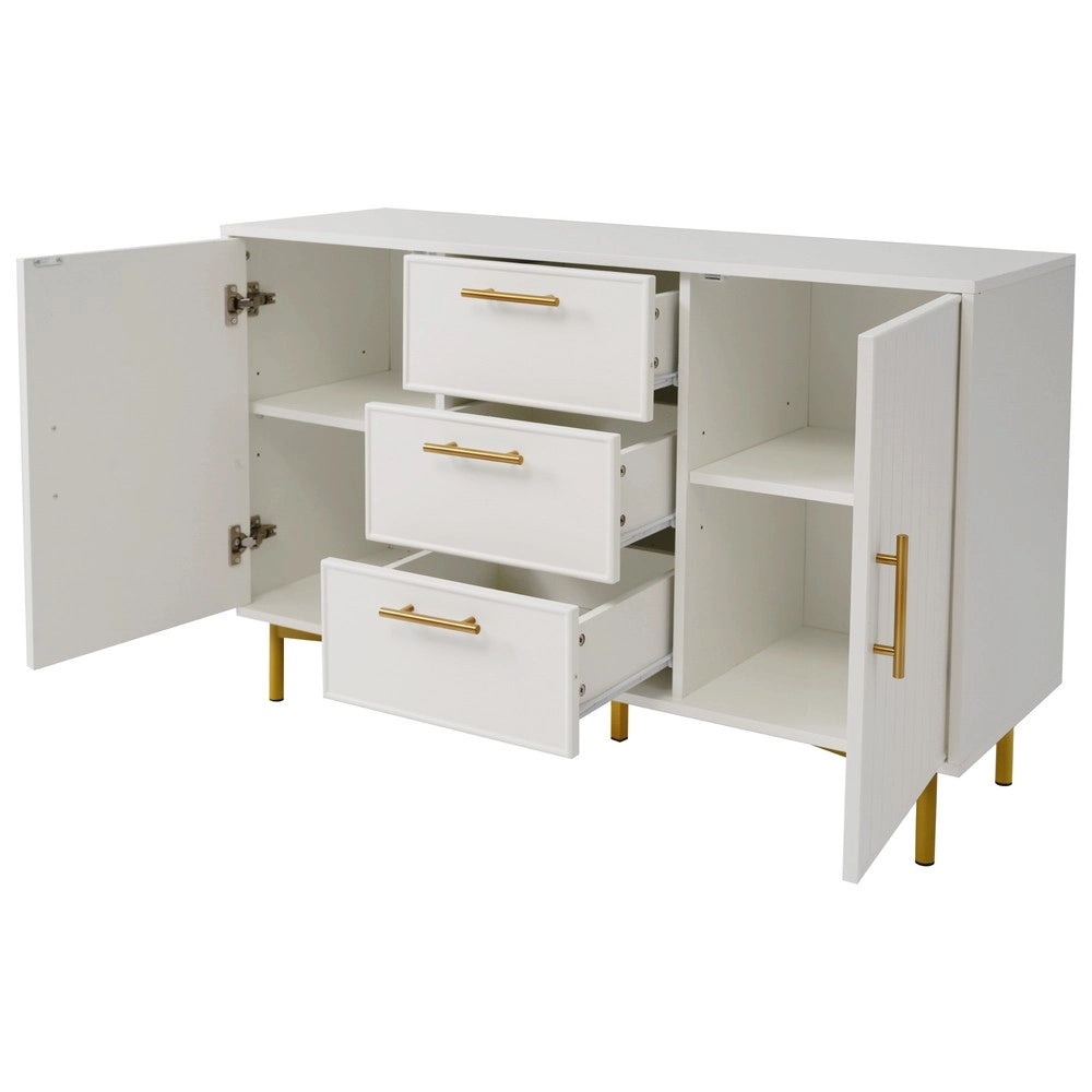 Cassettiera con Ante e Cassetti ¨C MINIMAL ¨C Bianco, 120x40x75 cm