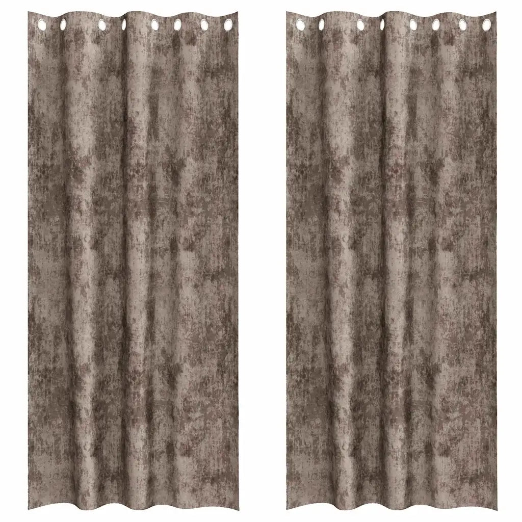 Tende in Velluto 2 pz Cappuccino 260 x 140 cm Velluto