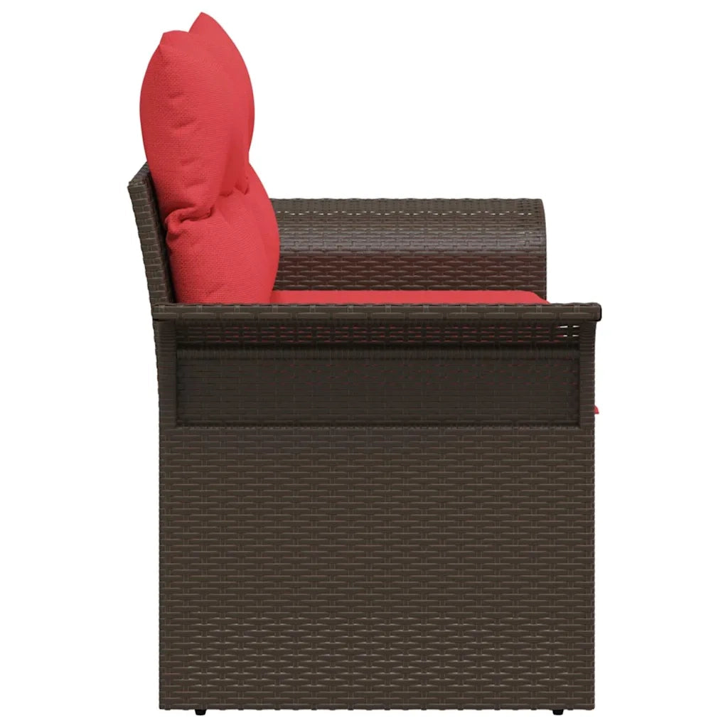 Divano da giardino con cuscino 141 x 62 x 69 cm polyrattan 42006708