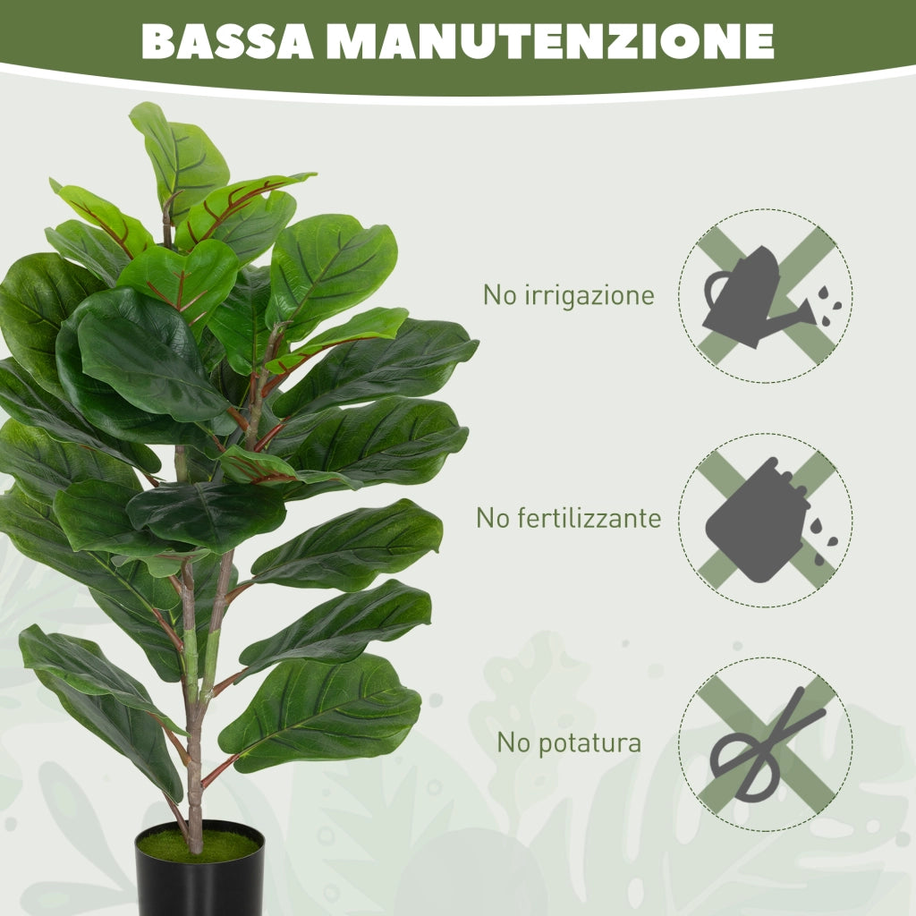 Ficus Artificiale 80cm ¨C Xylo ¨C Verde con Vaso Decorativo per Casa Ufficio