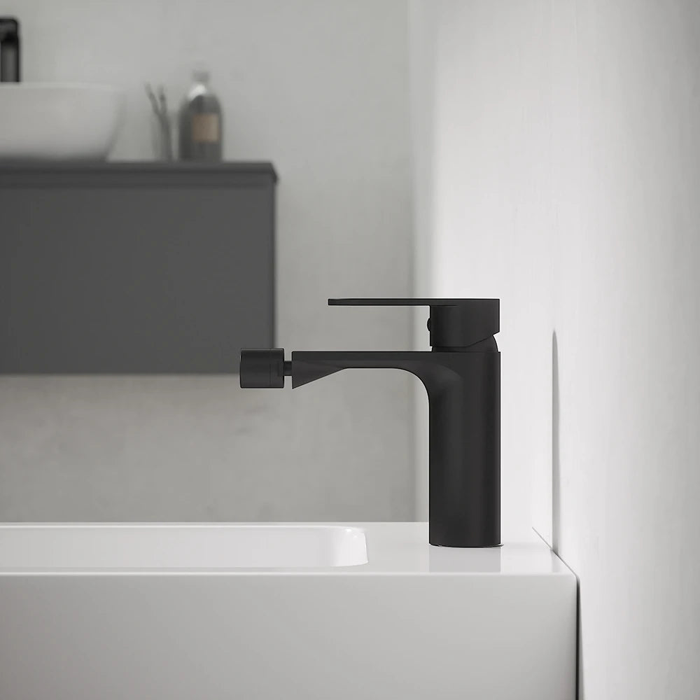 Set miscelatori: lavabo bidet senza scarico e incasso doccia c/deviatore nero opaco | Kerry