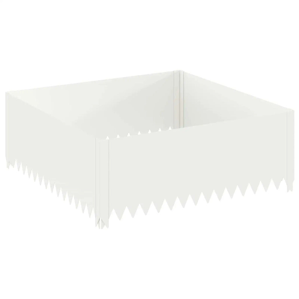 Bordura per Prato 100 x 100 x 35 cm Acciaio Bianco 8008975