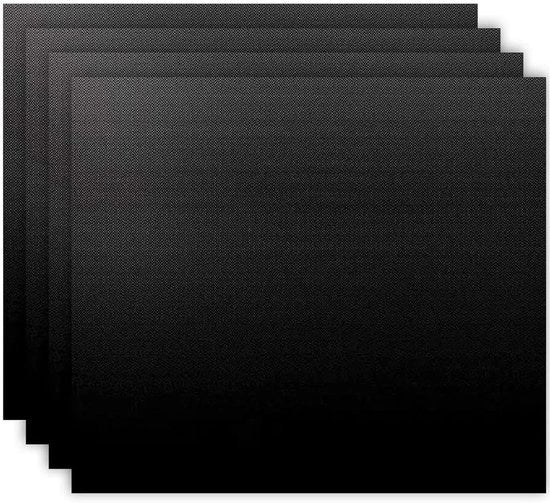 Kit di copertura per forno - 4-pack - 40 x 50 cm - Universale e resistente al lavastoviglie - Adatto a tutti i forni - Nero