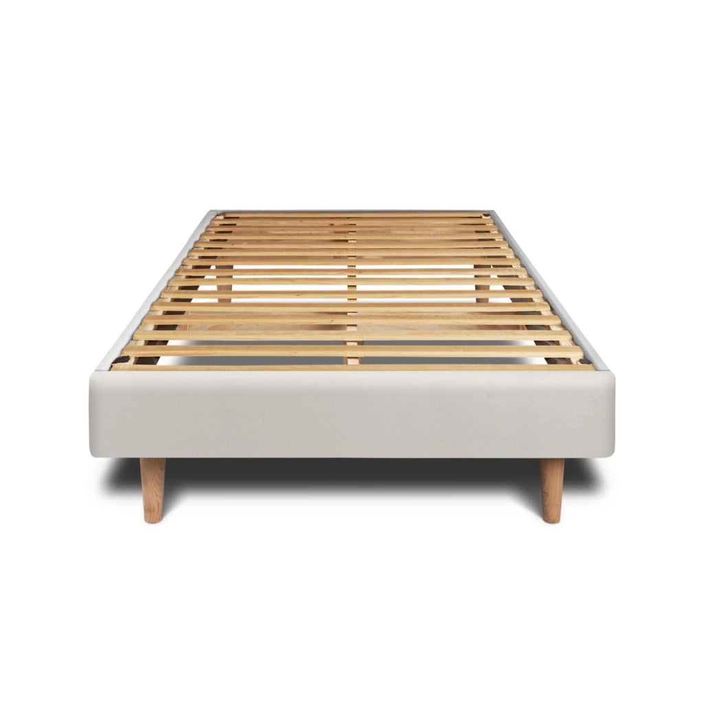 Letto 90x190 cm con testiera in linea - Tessuto velluto