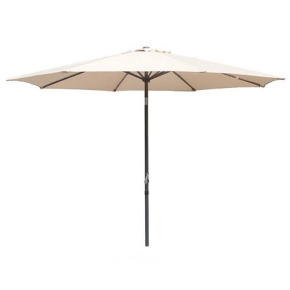 Trade Shop - Ombrellone Da Giardino Gazebo Ombrello Parasole 236xø270cm Beige Con Manovella 206424 -