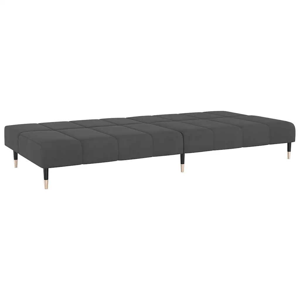 Divano letto | Sof¨¤ letto | Letto singolo a 2 Posti Grigio Scuro in Velluto