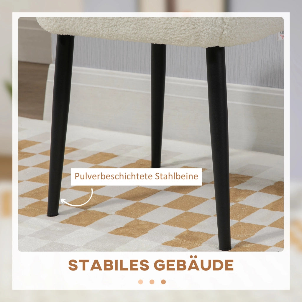 Pouf ¨C Minimal ¨C crema, tessuto boucl¨¦