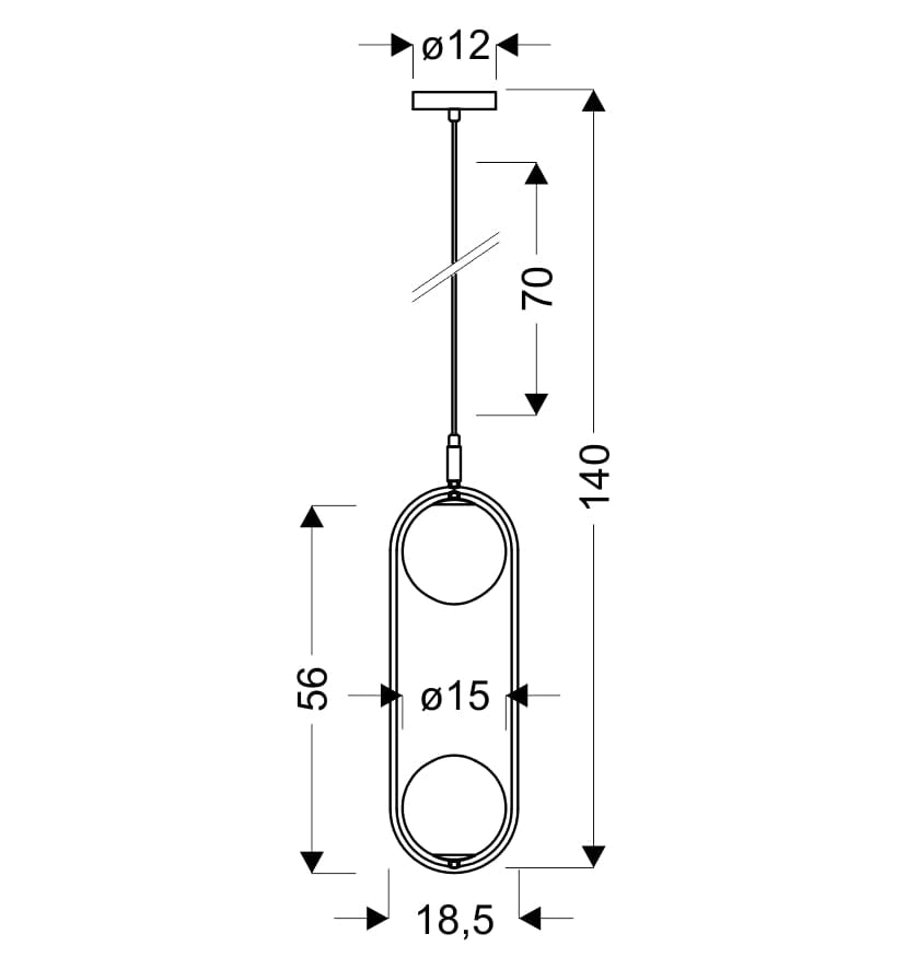 Lampada a sospensione Candellux Cordel ottone 2xG9