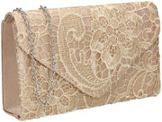 Borsa Clutch Donna, goud, Dimensione Unica