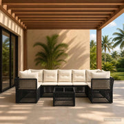 Set Divano da Giardino 8 pz Nero polyrattan 3434140