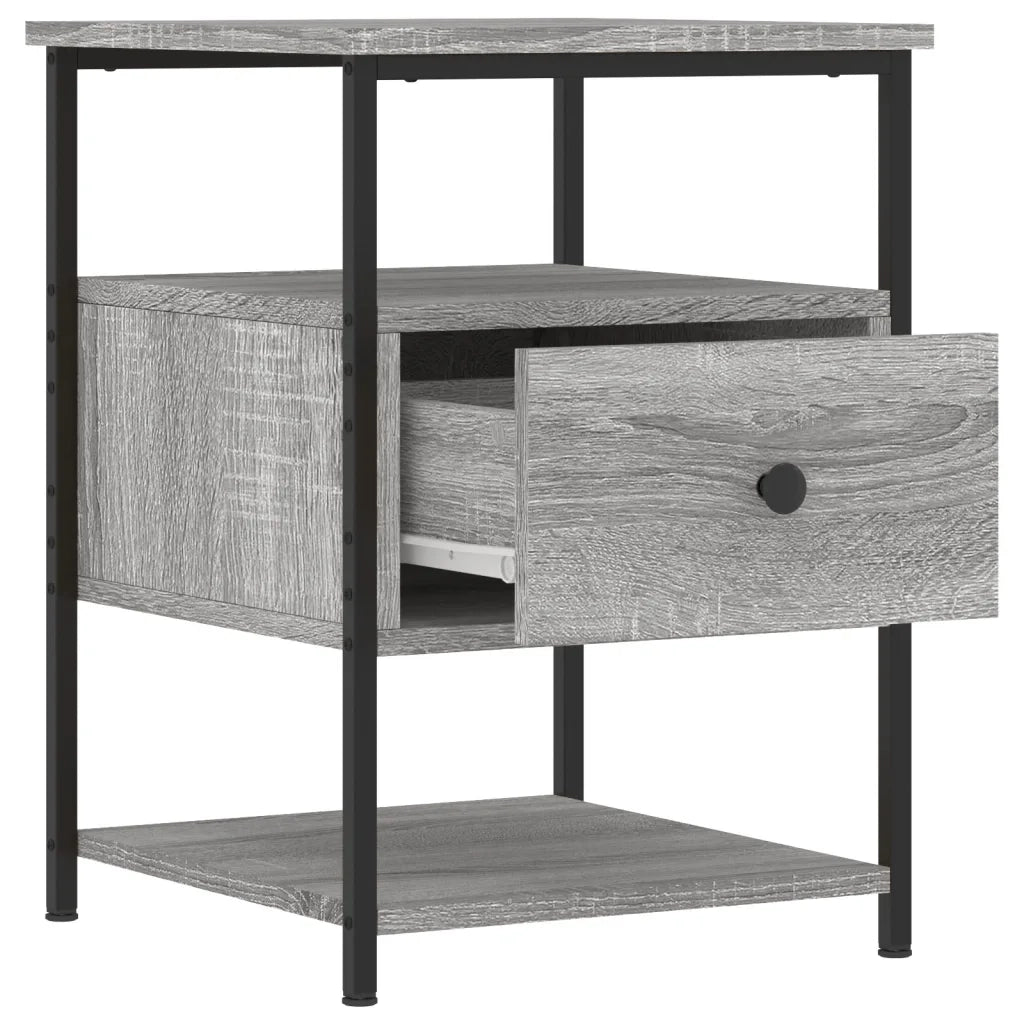 Comodino Grigio Sonoma 40x42x56 cm in Legno Multistrato 826029