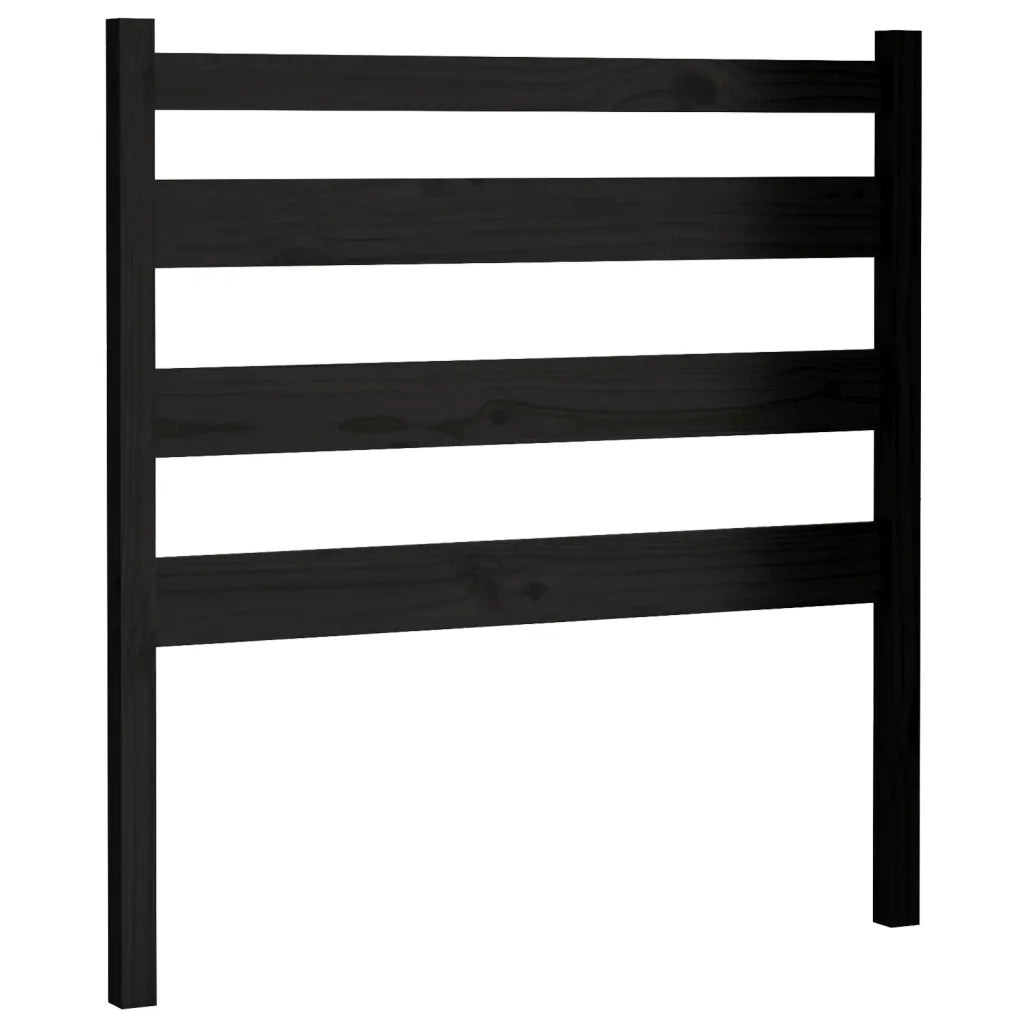 Testiera per Letto Nera 81x4x100 cm in Legno Massello di Pino 818399