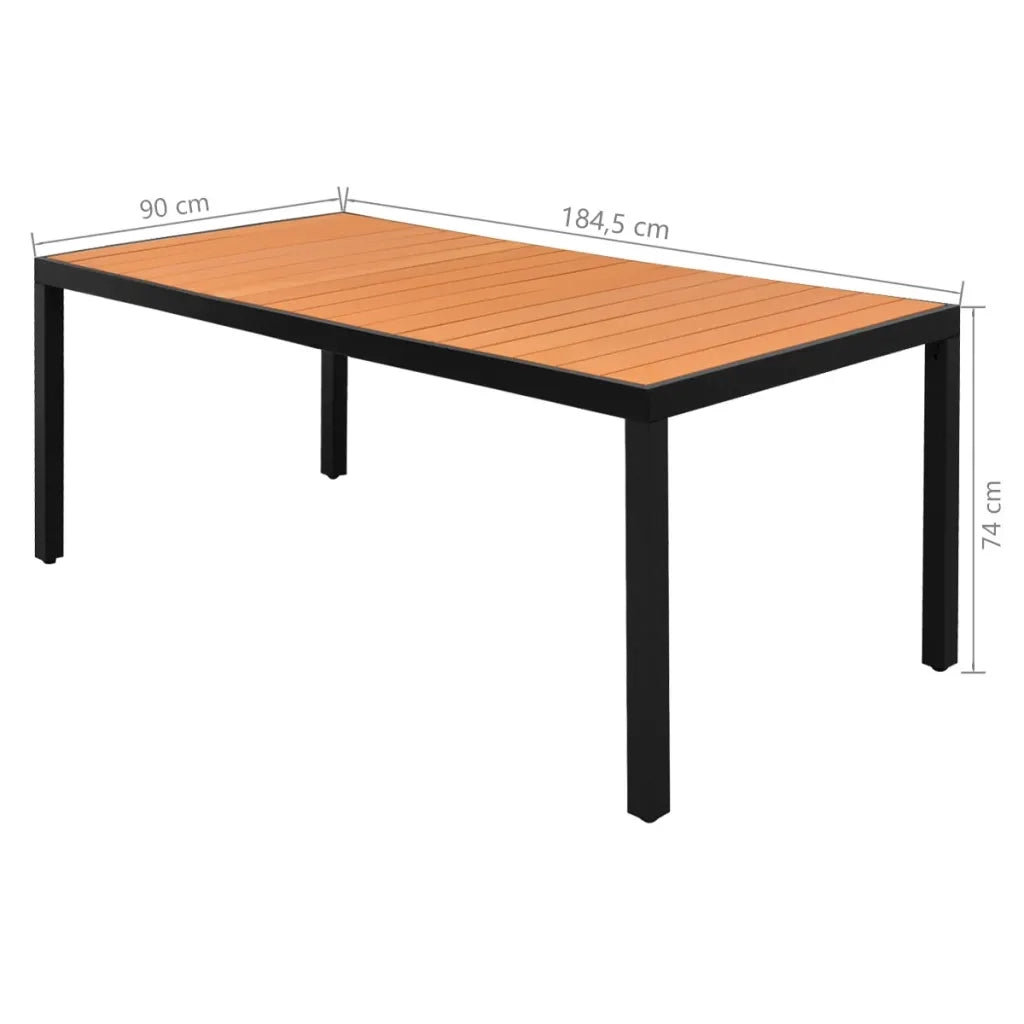 Set da Pranzo da Giardino 9 pz in Rattan PVC Nero e Marrone 3060111