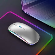 Maus laser Bluetooth, 2,4 GHz caricabile, 1600 DPI, LED silenzioso, compatibile con MacBook.