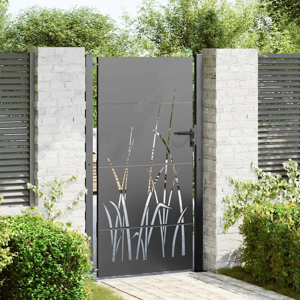 Cancello da giardino con blocco Nero 110 x 180 cm CFW5704252