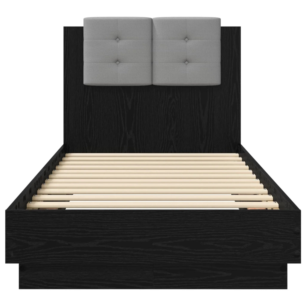 Struttura letto con testata Rovere Nero 80 x 200 cm 3429579