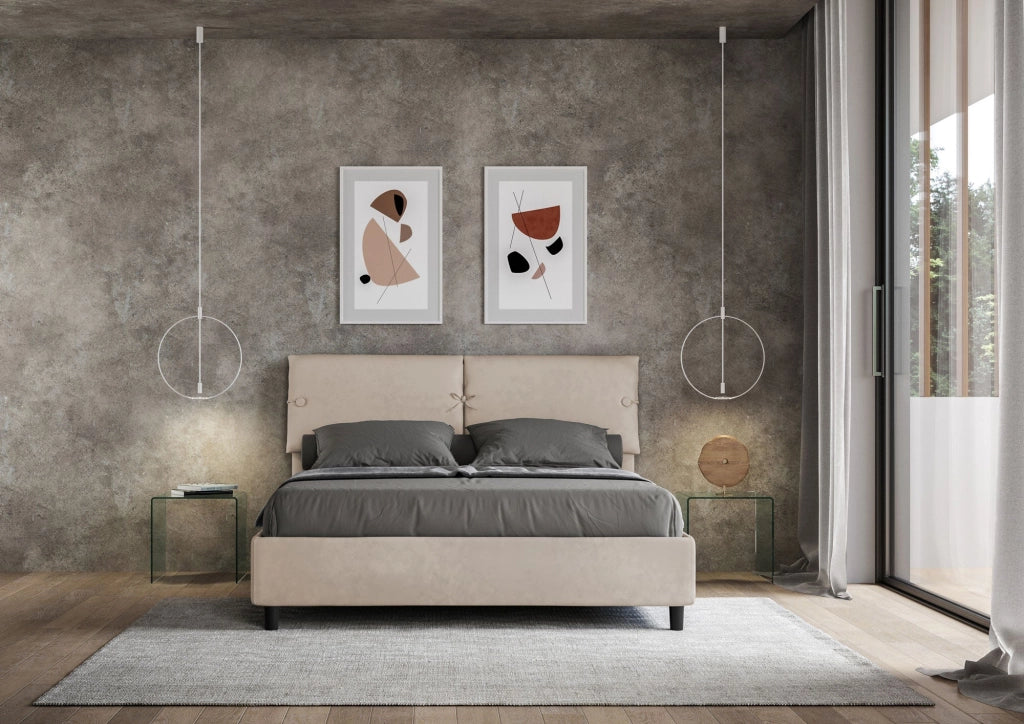 Letto Matrimoniale 160x210 cm con Rete Mados Sabbia