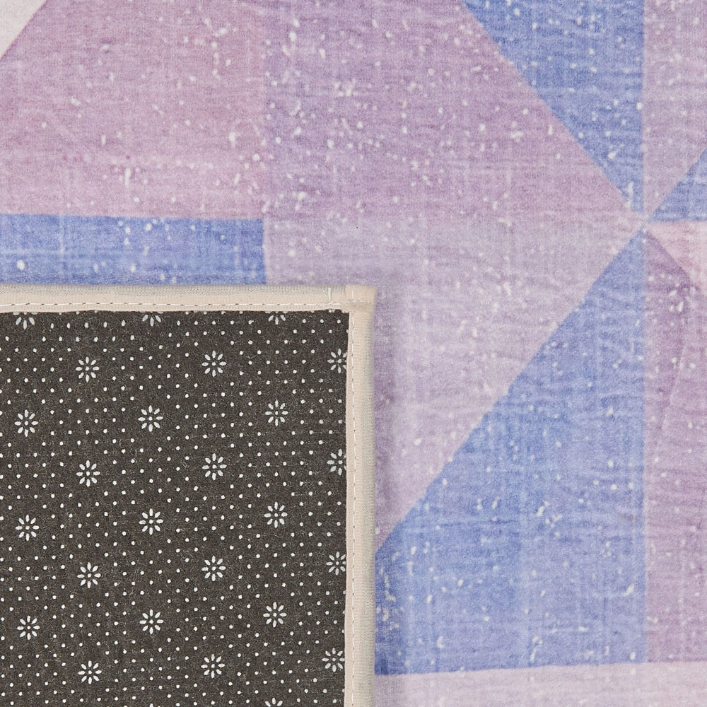 Tappeto tappetino Pastello Blu Grigio 80 x 150 cm Motivo Triangolo Tappeto Moderno Contemporaneo