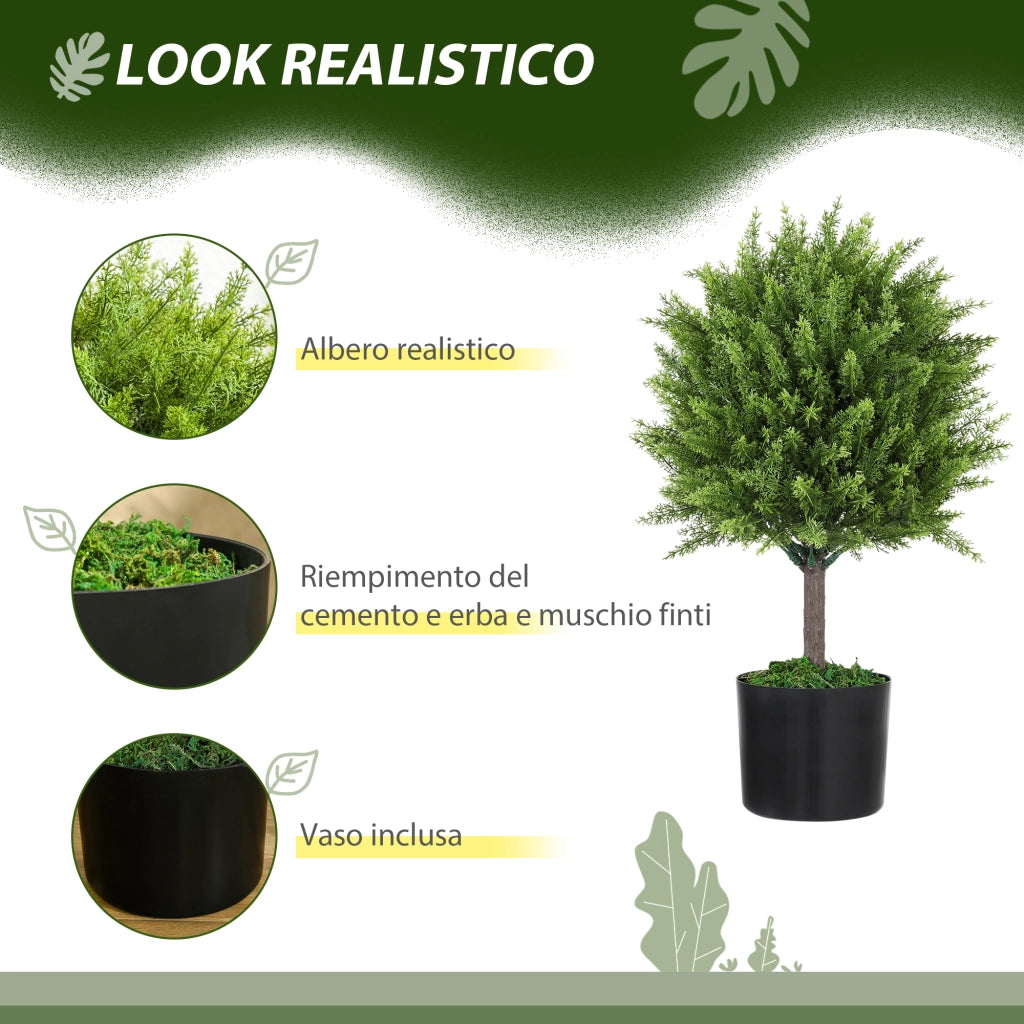 Albero Finto Cedro con Vaso ¨C Minimal ¨C Verde 55 cm