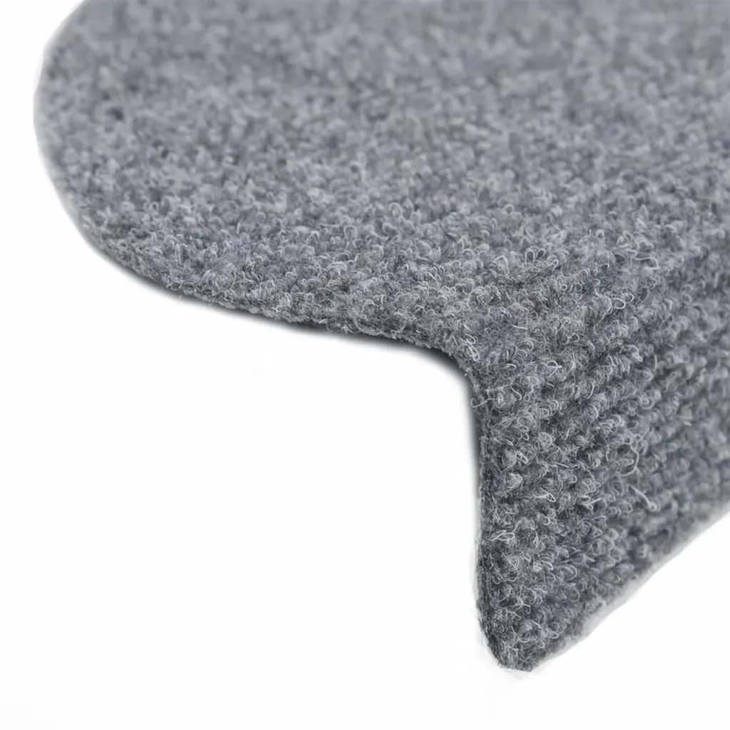 Tappetini per scale autoadesivi 15 pz | Gradini per Scale 56x17x3 cm Grigio chiaro semicircolari