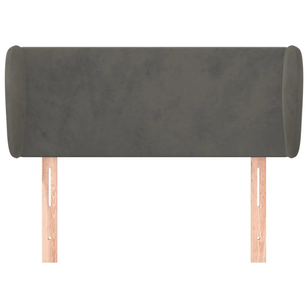 Testiera ad Orecchio-Testata con Orecchie Grigio Scuro 103x23x78/88 cm in Velluto 879028