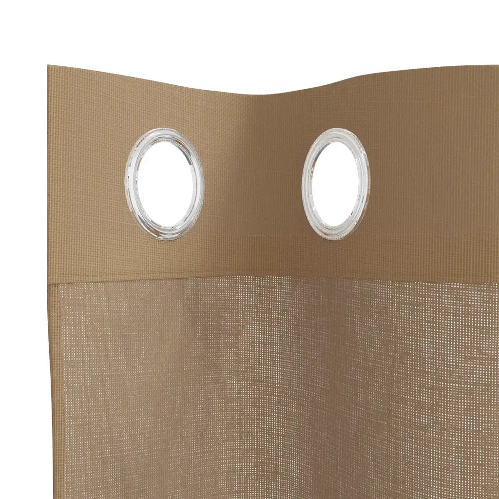 Tende in Voile con Occhielli 2 pz Marrone Chiaro 4102129