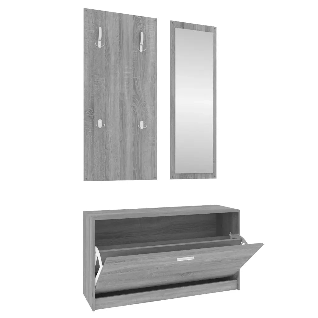 Set Scarpiere 3 in 1 grigio sonoma in Legno Multistratocod mxl 71488