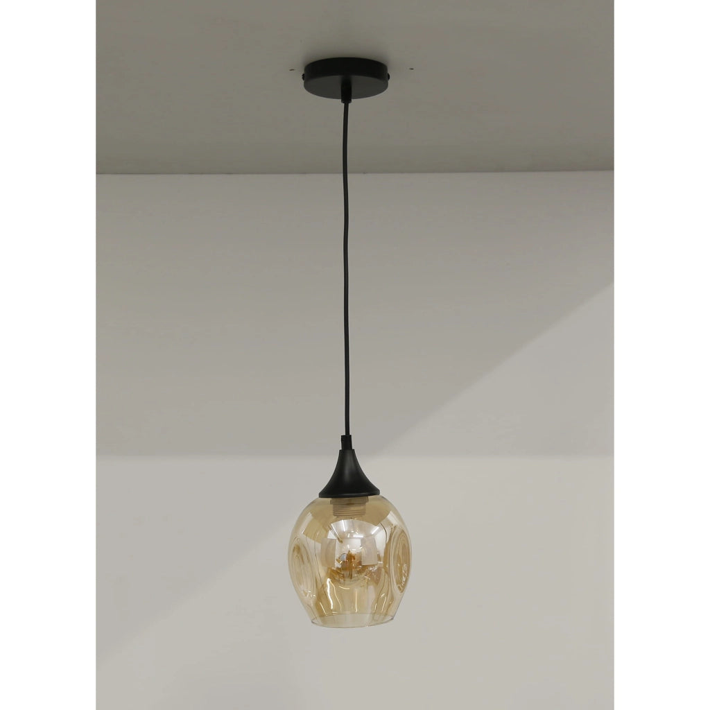 Candellux ASPA lampada a sospensione E27 vetro bruno