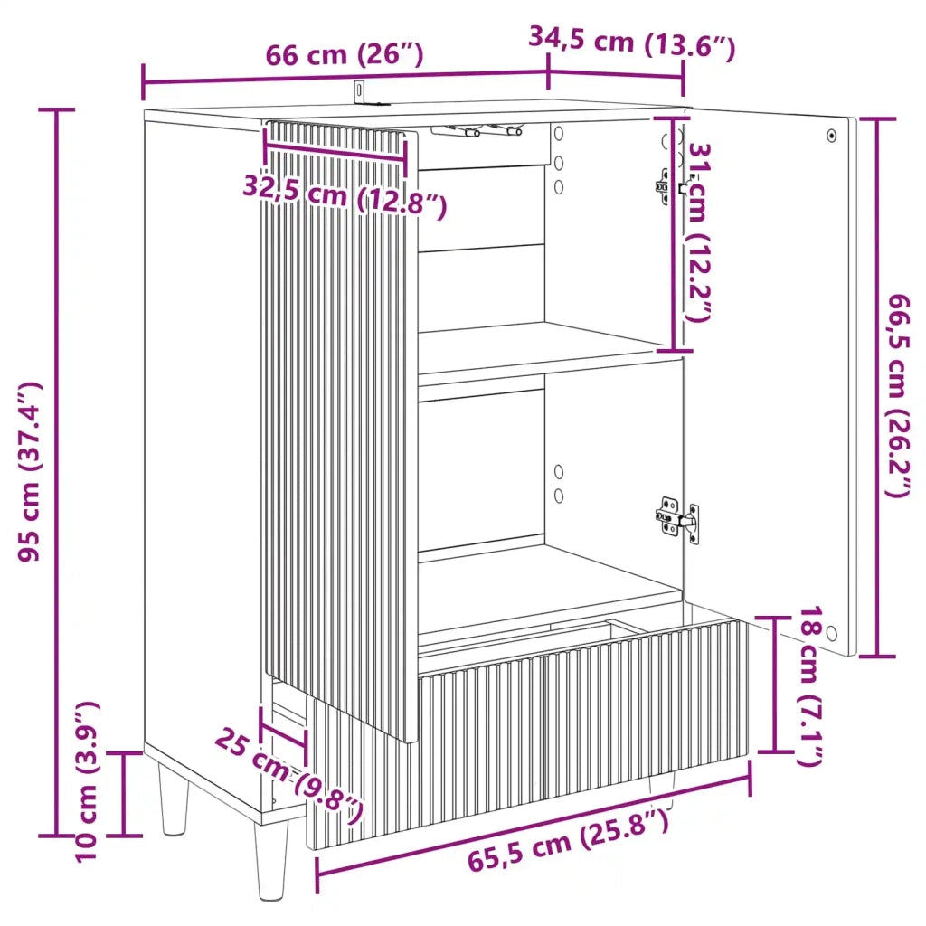 Credenza Rovere Sonoma 66 x 34,5 x 95 cm Legno ingegnerizzato 894667