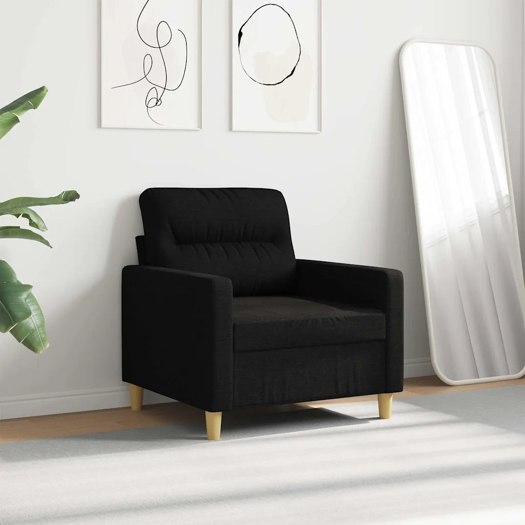 Poltrona | Sedia Relax Nera 60 cm in Tessuto
