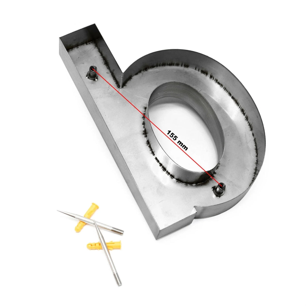 Targa con numero civico "c" Arial antracite 3D 15cm acciaio sottile resistente alle intemperie 16_0001450