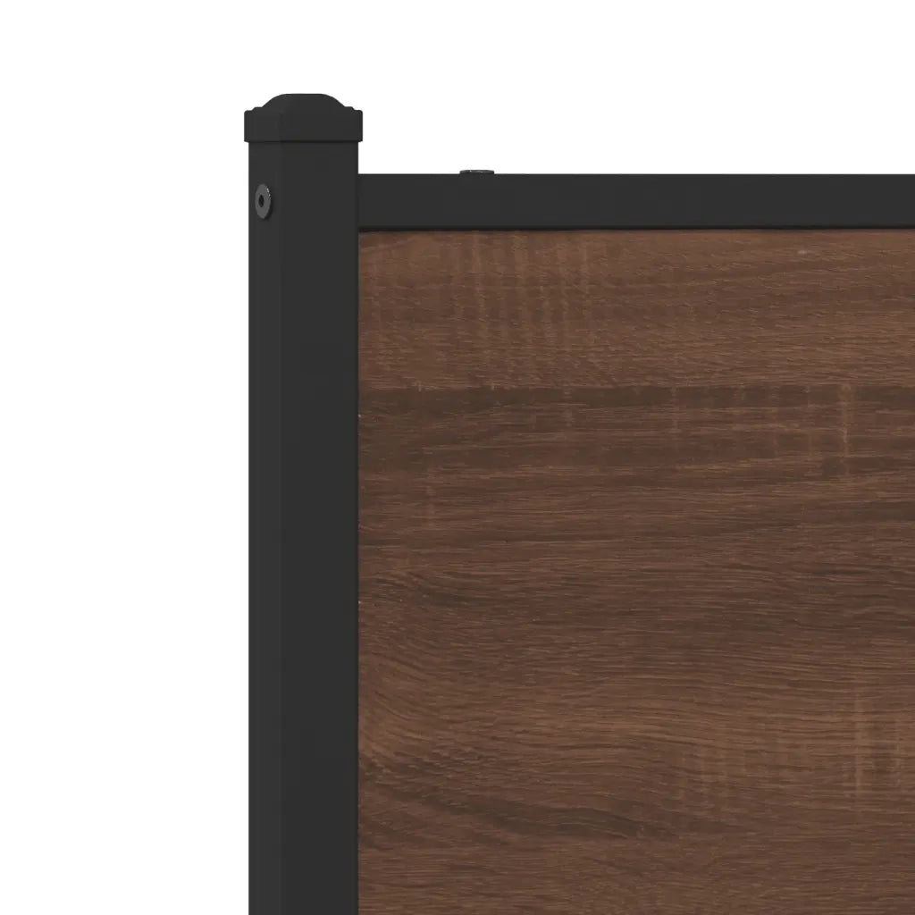 Letto singolo | Letto per adulti | Giroletto senza Materasso in Metallo Rovere Marrone 90x200 cm