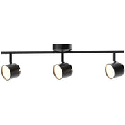 Lampada parete/soffitto LED 3 luci nera 3000K Polux