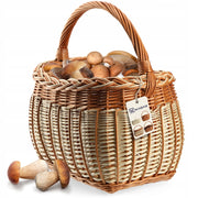 Cesto in vimini KADAX per funghi, spesa, picnic, frutta, vimini, grande, ecologico