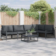 Set Divano da Giardino con cuscino 6 pcs Nero Acciaio 3378989