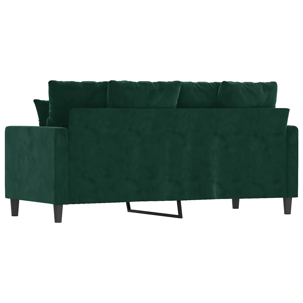 Divano a 2 Posti Verde Scuro 140 cm in Velluto 359305