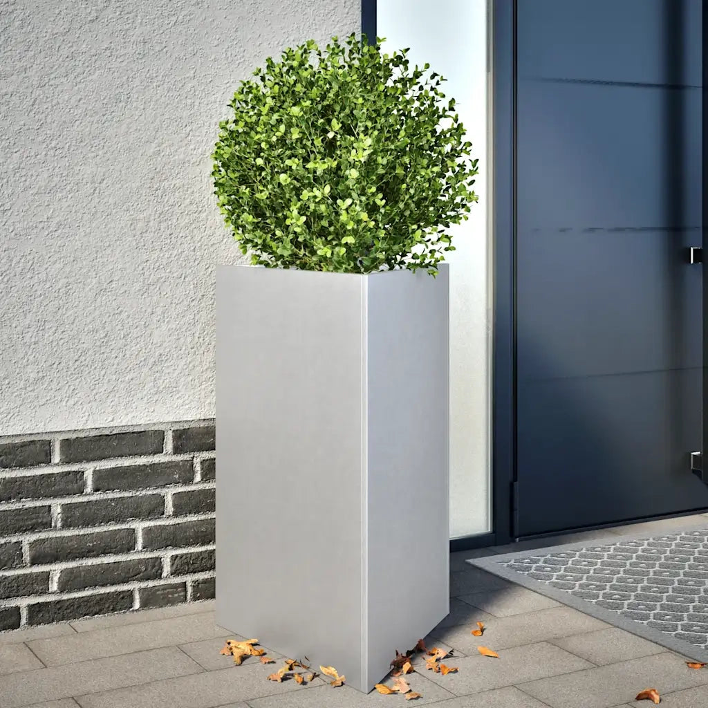 2 pz Fioriere | Cassetta per fiori | Vaso Triangolari 50x43x75 cm in Acciaio Zincato