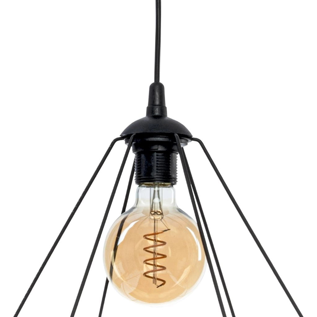 Lampada a sospensione Milagro Basket nera Ø35 E27 60W