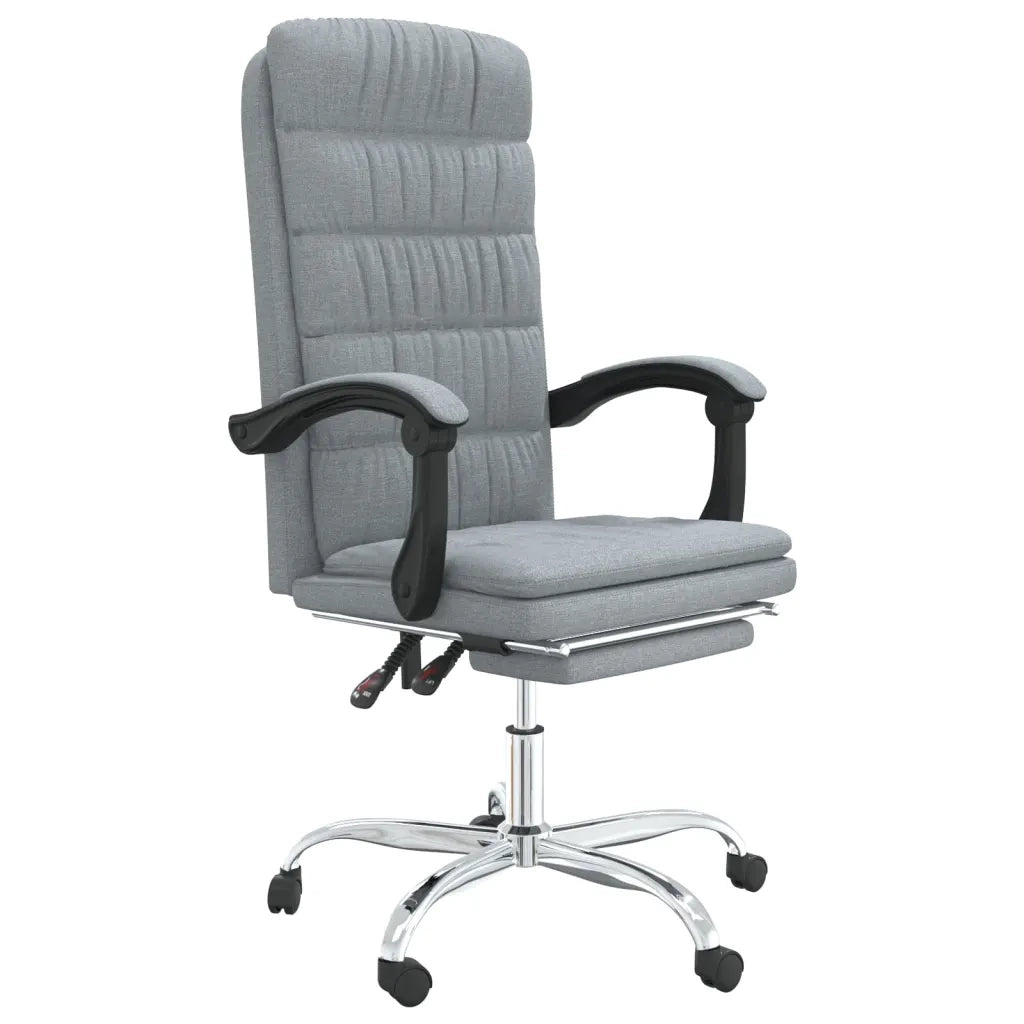 Poltrona | Sedia Relax da Ufficio Reclinabile Grigio Chiaro in Tessuto