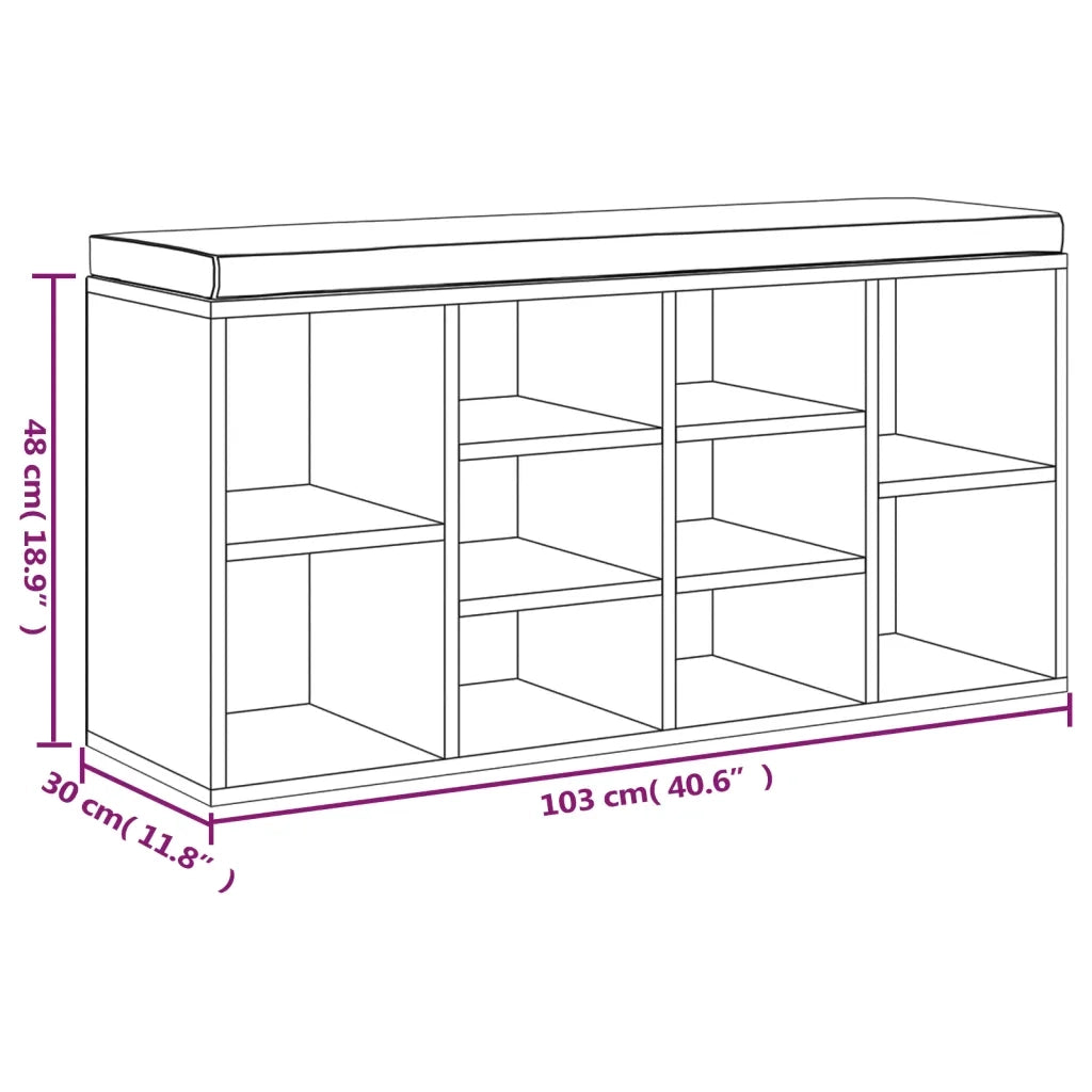 Scarpiera | Mobile per scarpe Nera 103x30x48 cm in Legno Multistrato
