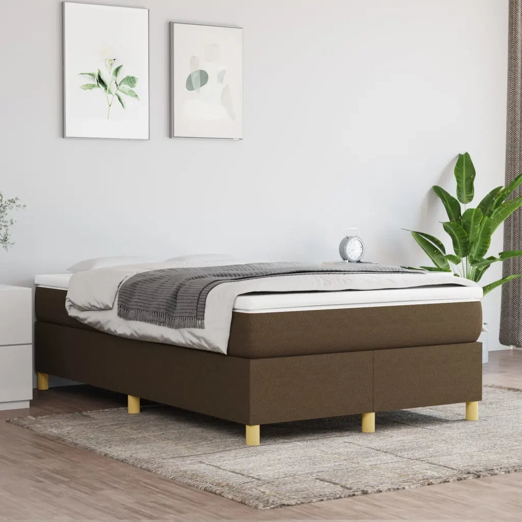 Struttura Letto a Rete a Molle Marrone Scuro 120x200 cm Tessuto 3120948