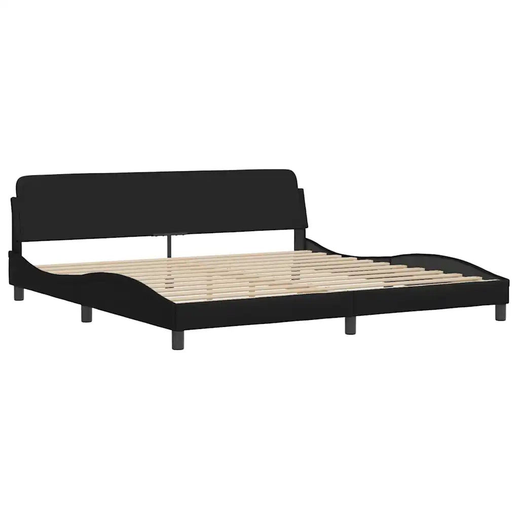 Giroletto senza Materasso Hvar Nero 200x200 cm in Similpelle